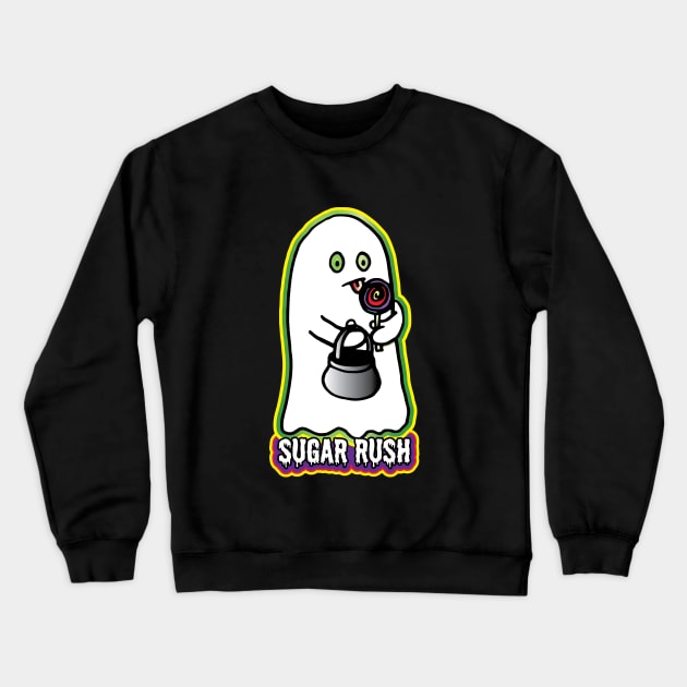 Halloween Ghost Sugar Rush Lollipop Crewneck Sweatshirt by BeebusMarble